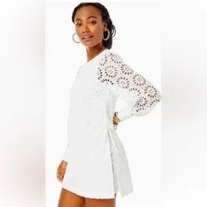 Lilly Pulitzer Aisha White Eyelet Romper NWT Size 14